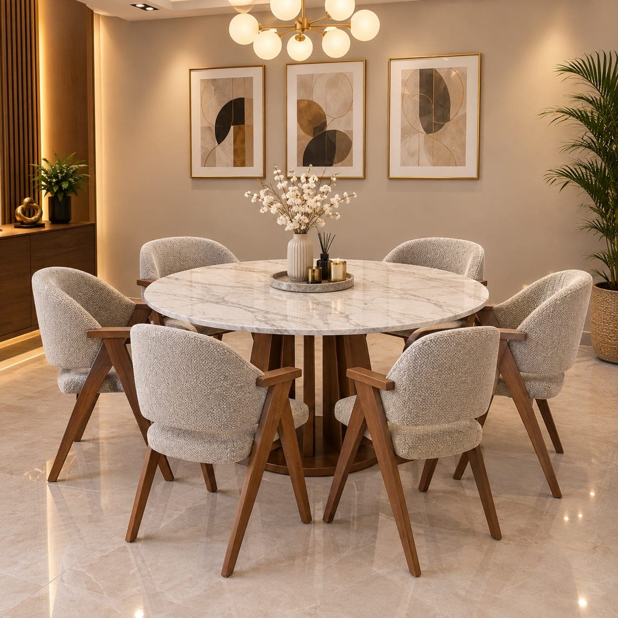 Table en cercle brillant