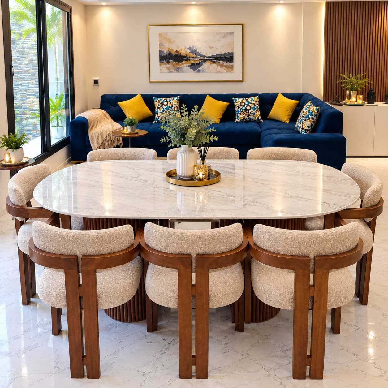 Table en marbre brillant