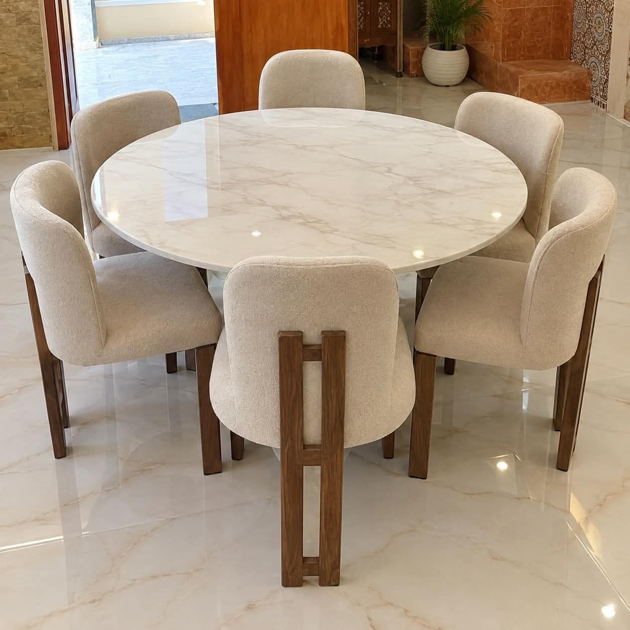 Table marbre en cercle